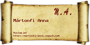 Mártonfi Anna névjegykártya