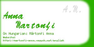 anna martonfi business card